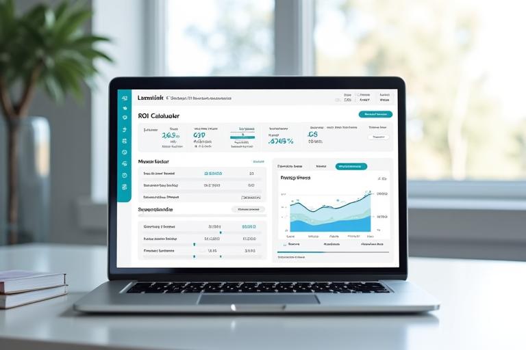 Screenshot of an interactive business ROI calculator dashboard.