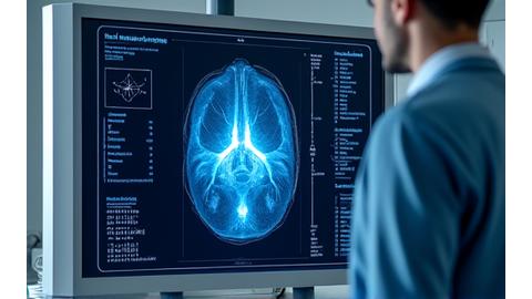 AI highlighting areas on an X-ray