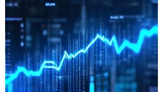 Financial chart showing AI sales forecast