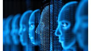 AI detecting faces in a crowd with bounding boxes