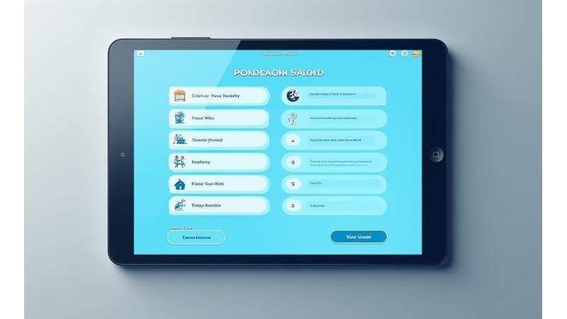 Multi-step onboarding wizard showing progress indications, with icons representing role selection and industry choice.