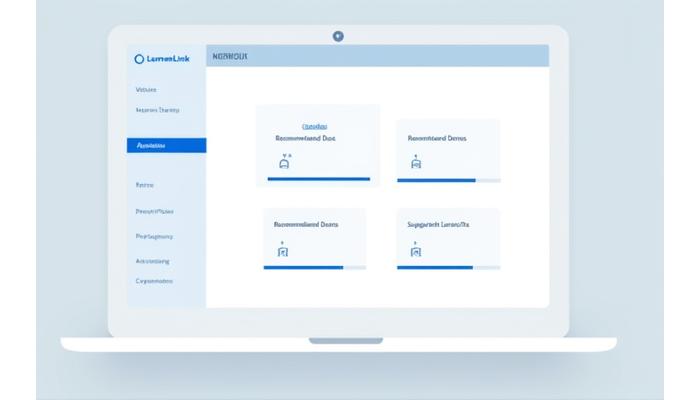 Personalized dashboard with AI-recommended demo sequences and learning paths, displaying cards for different use cases.