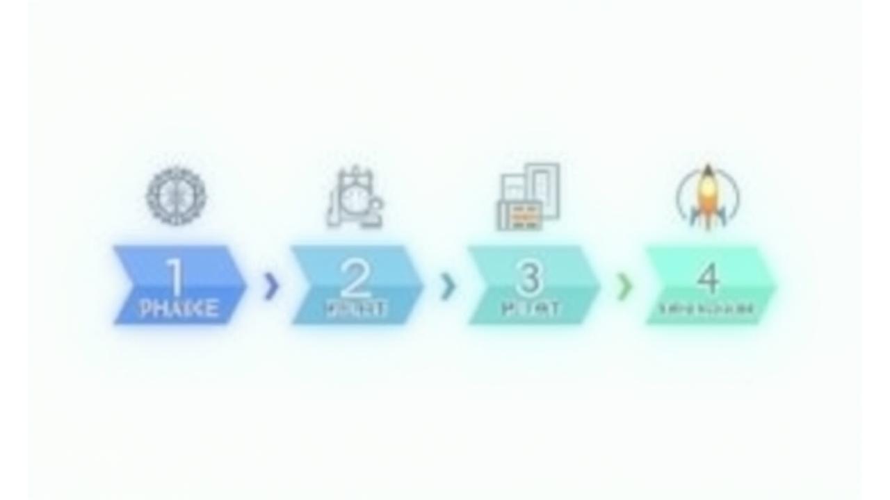 A visual timeline showing four distinct phases of AI implementation: Validation, Preparation, Pilot, and Deployment, with arrows indicating progression.